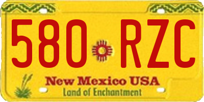 NM license plate 580RZC