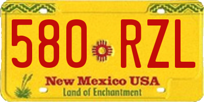 NM license plate 580RZL