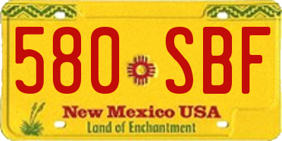 NM license plate 580SBF
