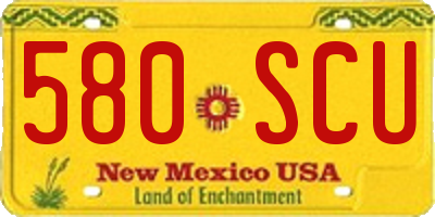 NM license plate 580SCU