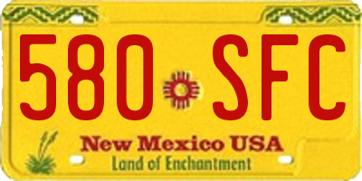 NM license plate 580SFC