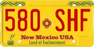 NM license plate 580SHF