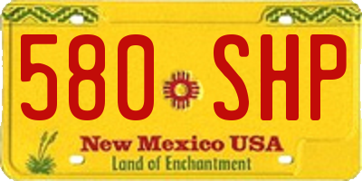 NM license plate 580SHP
