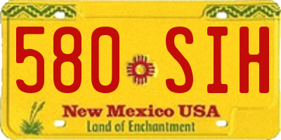 NM license plate 580SIH