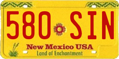 NM license plate 580SIN