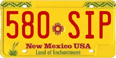 NM license plate 580SIP