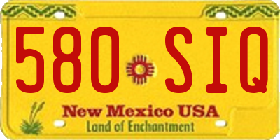 NM license plate 580SIQ
