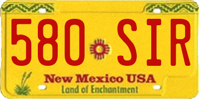 NM license plate 580SIR