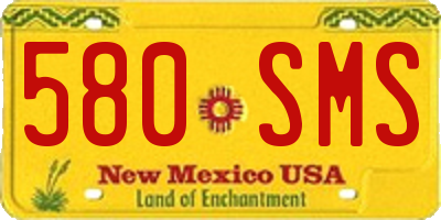 NM license plate 580SMS