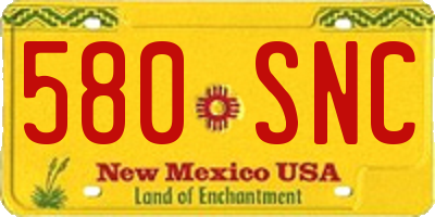 NM license plate 580SNC