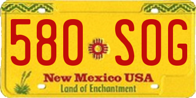 NM license plate 580SOG