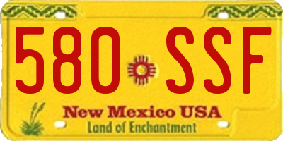 NM license plate 580SSF