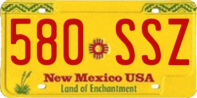 NM license plate 580SSZ