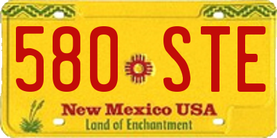 NM license plate 580STE