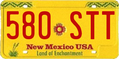 NM license plate 580STT