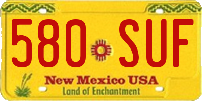 NM license plate 580SUF