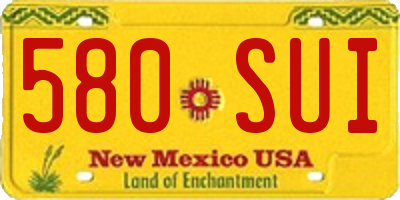 NM license plate 580SUI