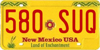NM license plate 580SUQ
