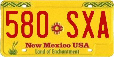 NM license plate 580SXA