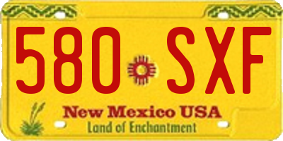 NM license plate 580SXF