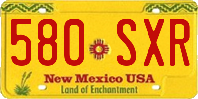 NM license plate 580SXR