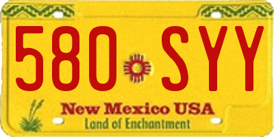 NM license plate 580SYY