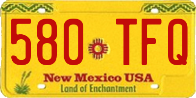 NM license plate 580TFQ