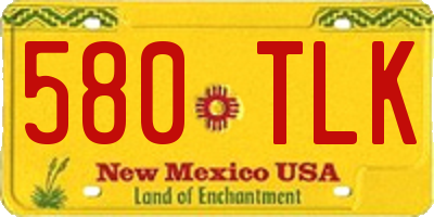 NM license plate 580TLK