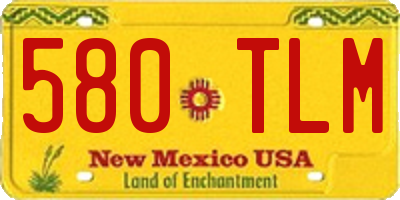 NM license plate 580TLM