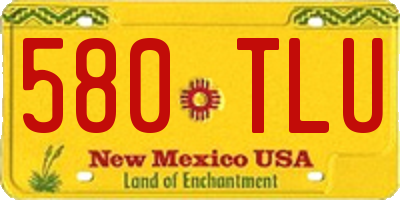 NM license plate 580TLU
