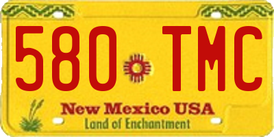NM license plate 580TMC