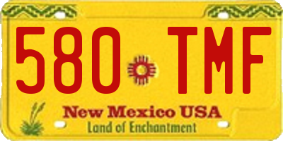 NM license plate 580TMF