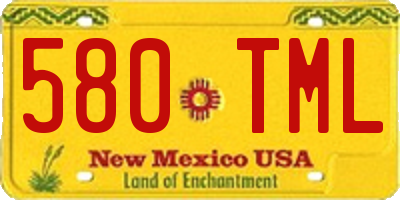 NM license plate 580TML