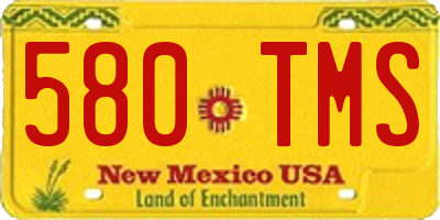 NM license plate 580TMS