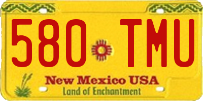 NM license plate 580TMU