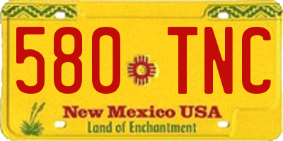 NM license plate 580TNC