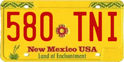NM license plate 580TNI