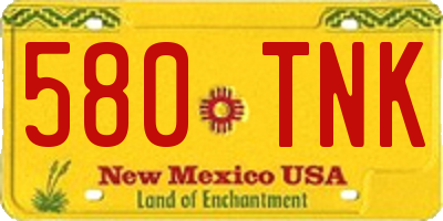 NM license plate 580TNK