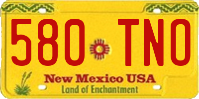 NM license plate 580TNO
