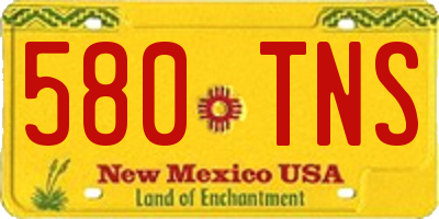 NM license plate 580TNS