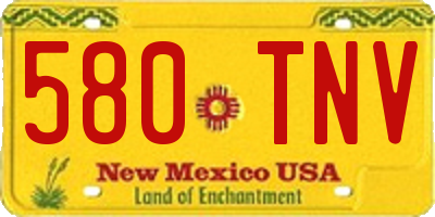 NM license plate 580TNV