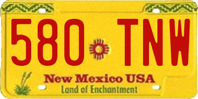 NM license plate 580TNW