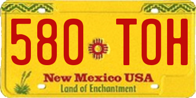 NM license plate 580TOH