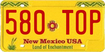 NM license plate 580TOP