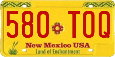 NM license plate 580TOQ