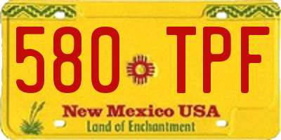 NM license plate 580TPF