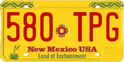 NM license plate 580TPG
