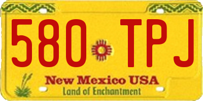 NM license plate 580TPJ