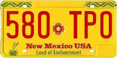 NM license plate 580TPO