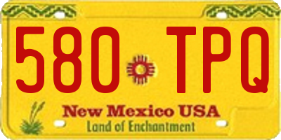 NM license plate 580TPQ